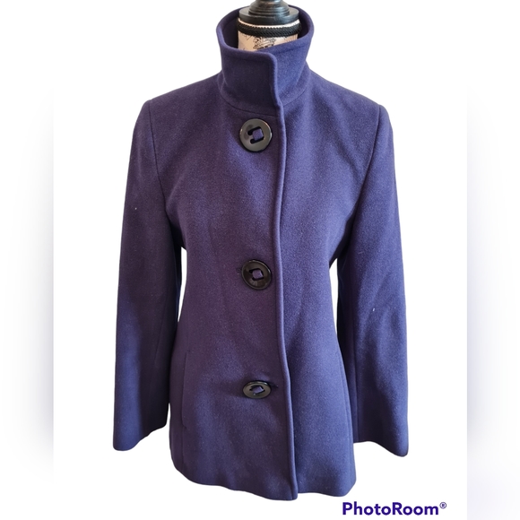 BEAUTIFUL Mallia Purple Soft Lambswool/Angora Single Breasted Pea Coat - Picture 3 of 8